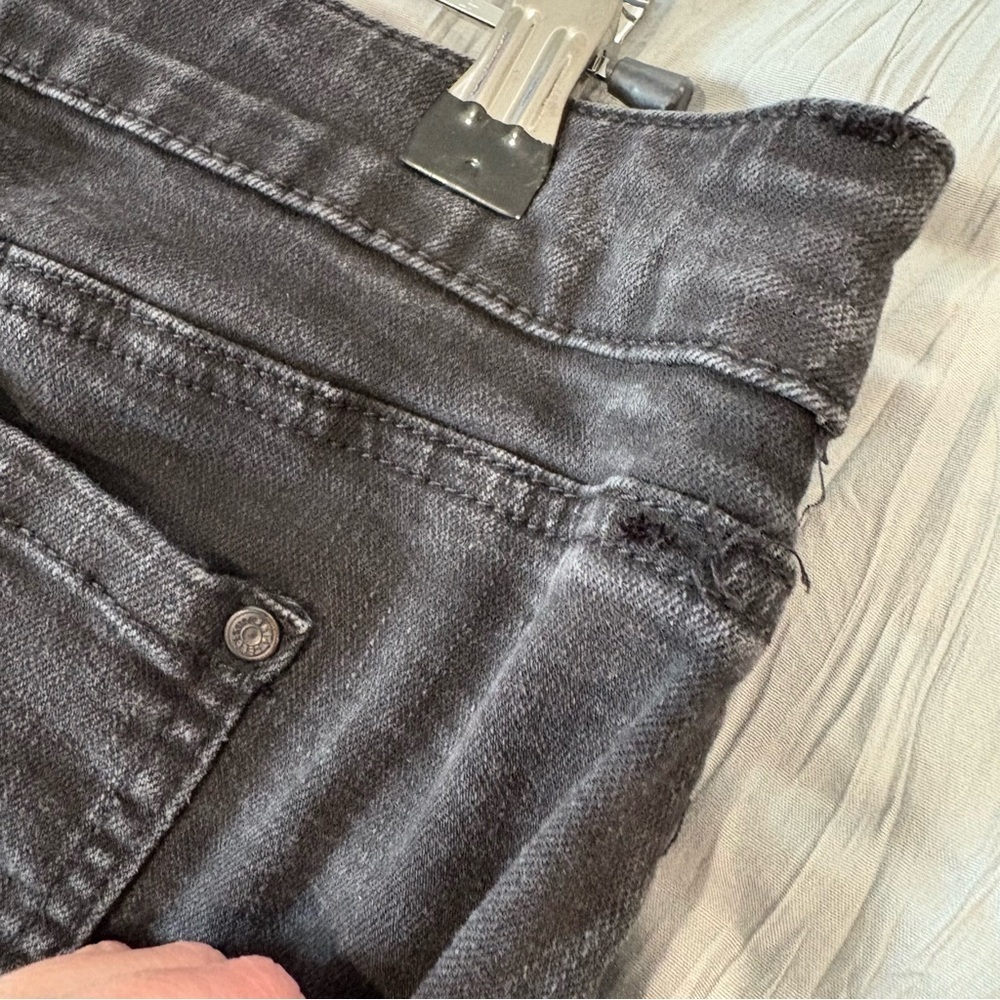 Celebrity Pink Black Mini Jean Denim Skirt Raw Hem Women Junior Sz 13/31 Retro - Picture 15 of 15